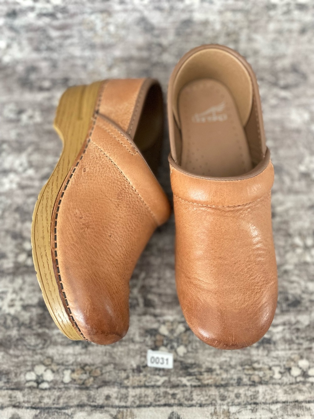 Dansko Pro Honey Distressed Leather Clog Tan 36 Womens Size 6